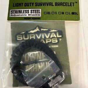 Black survival strap, light duty bracelet,X-Large